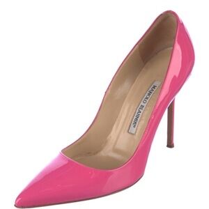 Manolo Blahnik Hot Pink Patent Heels